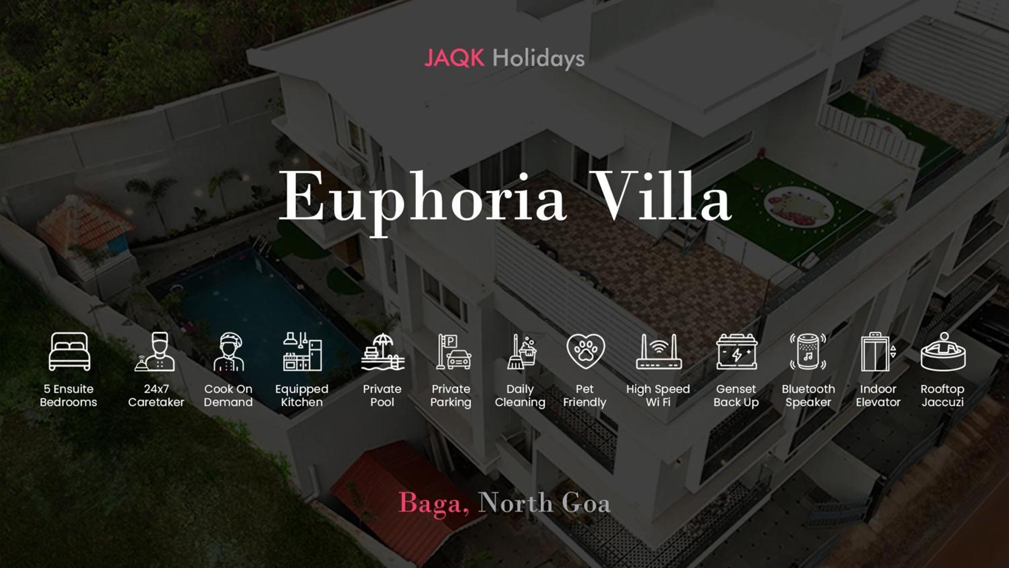 Euphoria Luxury Villa - 5Bhk - Private Pool - Jacuzzi, Baga Exterior photo